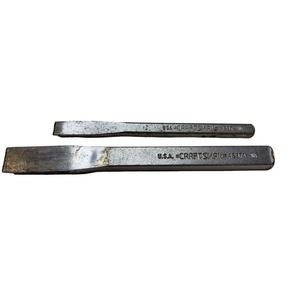 Vintage Craftsman 2 Pieces Cold Chisel Pin Punch 3/8 42972‎ 5/8 42974